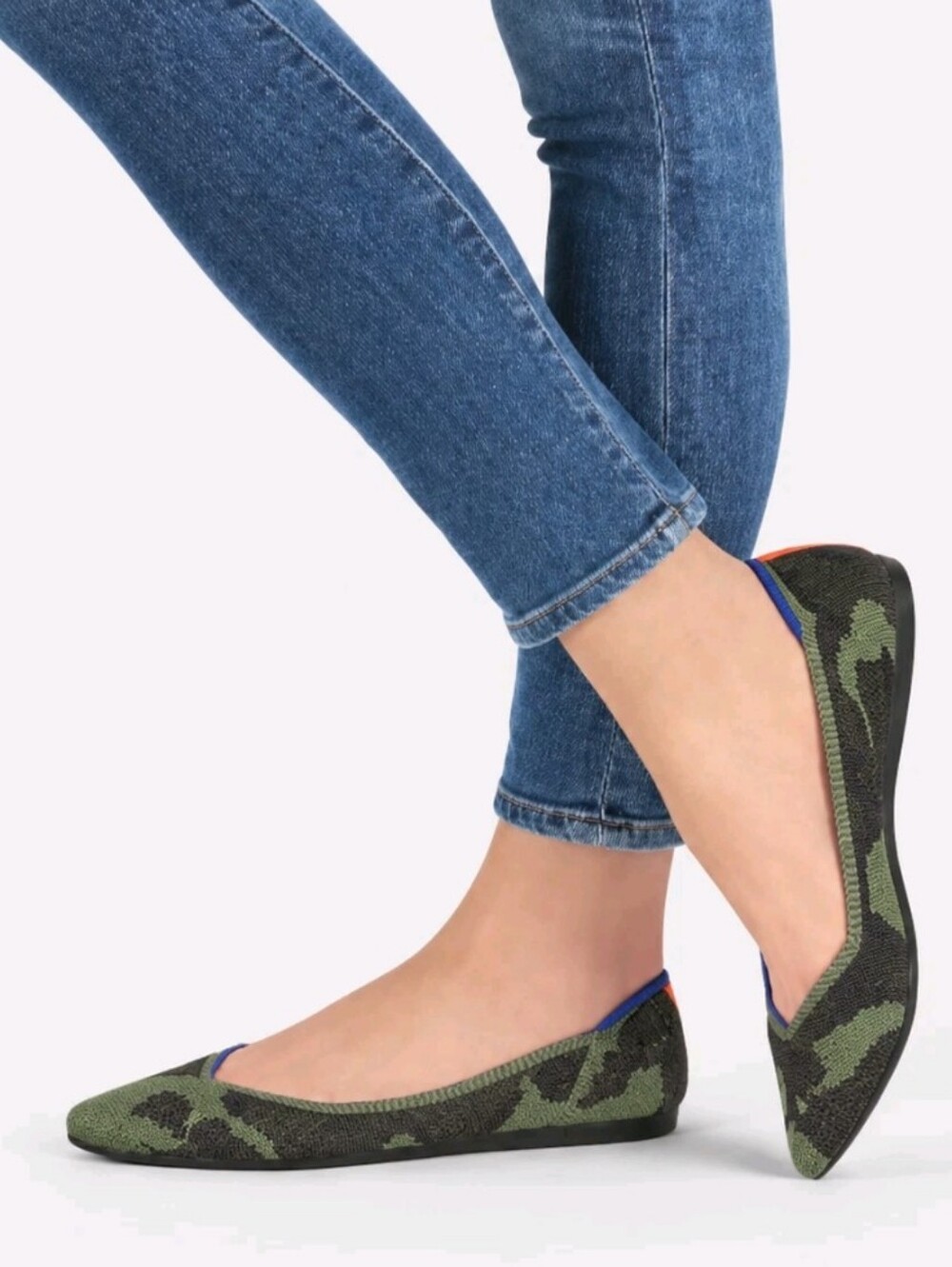 Rothy's The Point Olive Camo Flat Women's Size 9